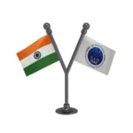 India & DAE Department of Atomic Energy Dual Car Dashboard Flag of 2in x 3in With A Plastic Base
