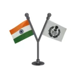 India & Intelligence Bureau Dual Car Dashboard Flag of 2in x 3in With A Plastic Base