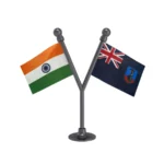 India & Montserrat Dual Car Dashboard Flag of 2in x 3in With A Plastic Base