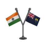India & Saint Helena Dual Car Dashboard Flag of 2in x 3in With A Plastic Base