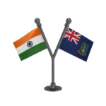 India & British Virgin Islands Dual Car Dashboard Flag of 2in x 3in With A Plastic Base