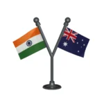 India & Australia Dual Car Dashboard Flag of 2in x 3in With A Plastic Base