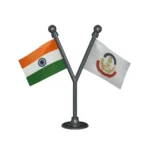 India & CBI Dual Car Dashboard Flag of 2in x 3in With A Plastic Base