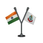 India & Indian Medical Association Dual Car Dashboard Flag of 2in x 3in With A Plastic Base