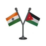 India & Jordan Dual Car Dashboard Flag of 2in x 3in With A Plastic Base
