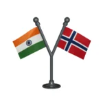 India & Norway Dual Car Dashboard Flag of 2in x 3in With A Plastic Base