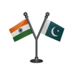 India & Pakistan Dual Car Dashboard Flag of 2in x 3in With A Plastic Base