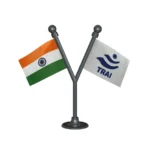 India & TRAI Telecom Regulatory Authority Dual Car Dashboard Flag of 2in x 3in With A Plastic Base
