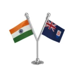 India & Anguilla Dual Car Dashboard Flag of 2in x 3in With A Plastic Base