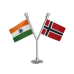 India & Bouvet Island Dual Car Dashboard Flag of 2in x 3in With A Plastic Base