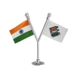 India & ECI Election Commission Dual Car Dashboard Flag of 2in x 3in With A Plastic Base