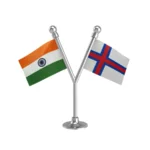 India & Faroe Islands Dual Car Dashboard Flag of 2in x 3in With A Plastic Base