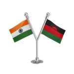 India & Malawi Dual Car Dashboard Flag of 2in x 3in With A Plastic Base