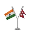 India & Nepal Dual Car Dashboard Flag of 2in x 3in With A Plastic Base