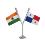India & Panama Dual Car Dashboard Flag of 2in x 3in With A Plastic Base