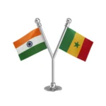 India & Senegal Dual Car Dashboard Flag of 2in x 3in With A Plastic Base