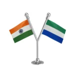 India & Sierra Leone Dual Car Dashboard Flag of 2in x 3in With A Plastic Base