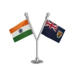 India & Turks & Caicos Islands Dual Car Dashboard Flag of 2in x 3in With A Plastic Base