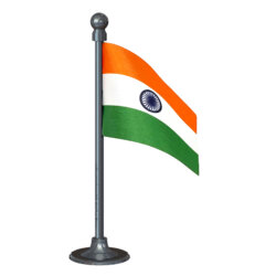 Indian Car Dashboard Flag 2in x 3in With A Plastic Gunmetal Black Base