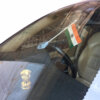 indian flag with a chrome plated staff with a vacuum suction stand for displaying on the cars windshield