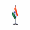 india table or desk flag with a chrome plated plastic stand / base