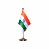 india table or desk flag with a gold plated plastic stand / base