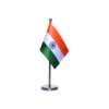 india table or desk flag with a stainles steel stand / base