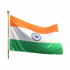 Indian National Flag With Rope Hoisted On A Flagpole
